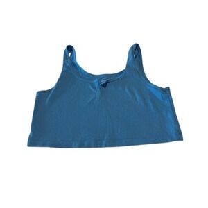 Wild Fable Blue Ribbed Crop Tank Top Women's Size Large